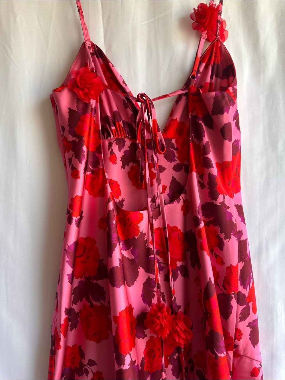 For Love & Lemons Pink and Red Floral Slip - Picture 4 of 8